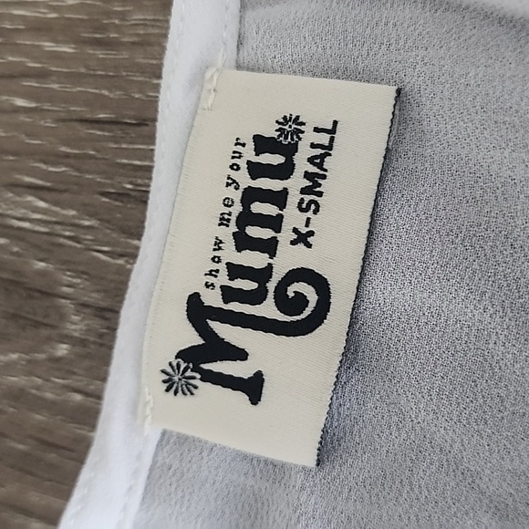 Show Me Your Mumu Poet Tie Top in White Boho Peasant Oversized Lace Up Blouse XS - Picture 3 of 12